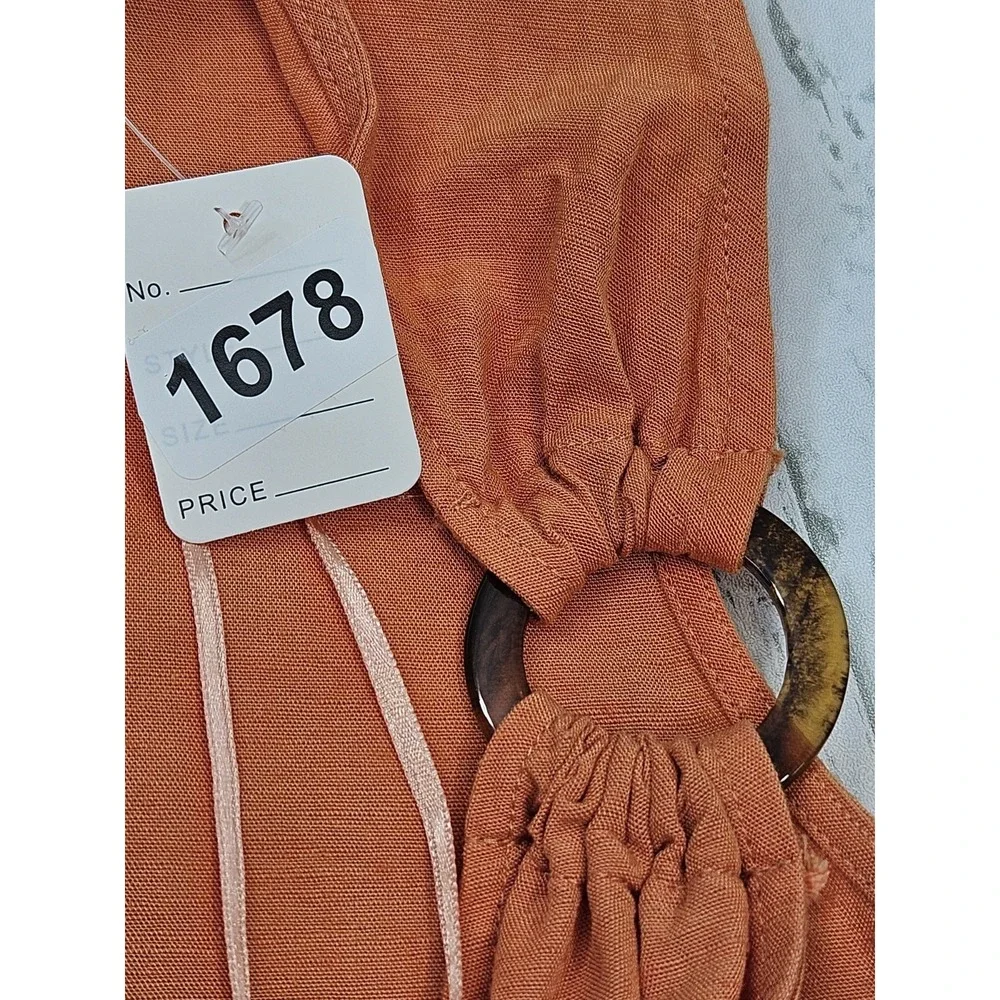 Zara Orange Sleeveless Romper Wrap Front Tie V Neck Womens Xsmall